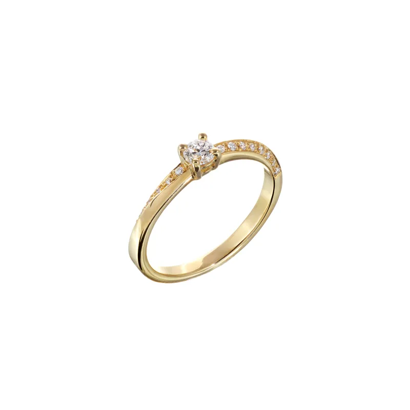 Marcolino Anel Ouro Amarelo com Diamantes AN202301