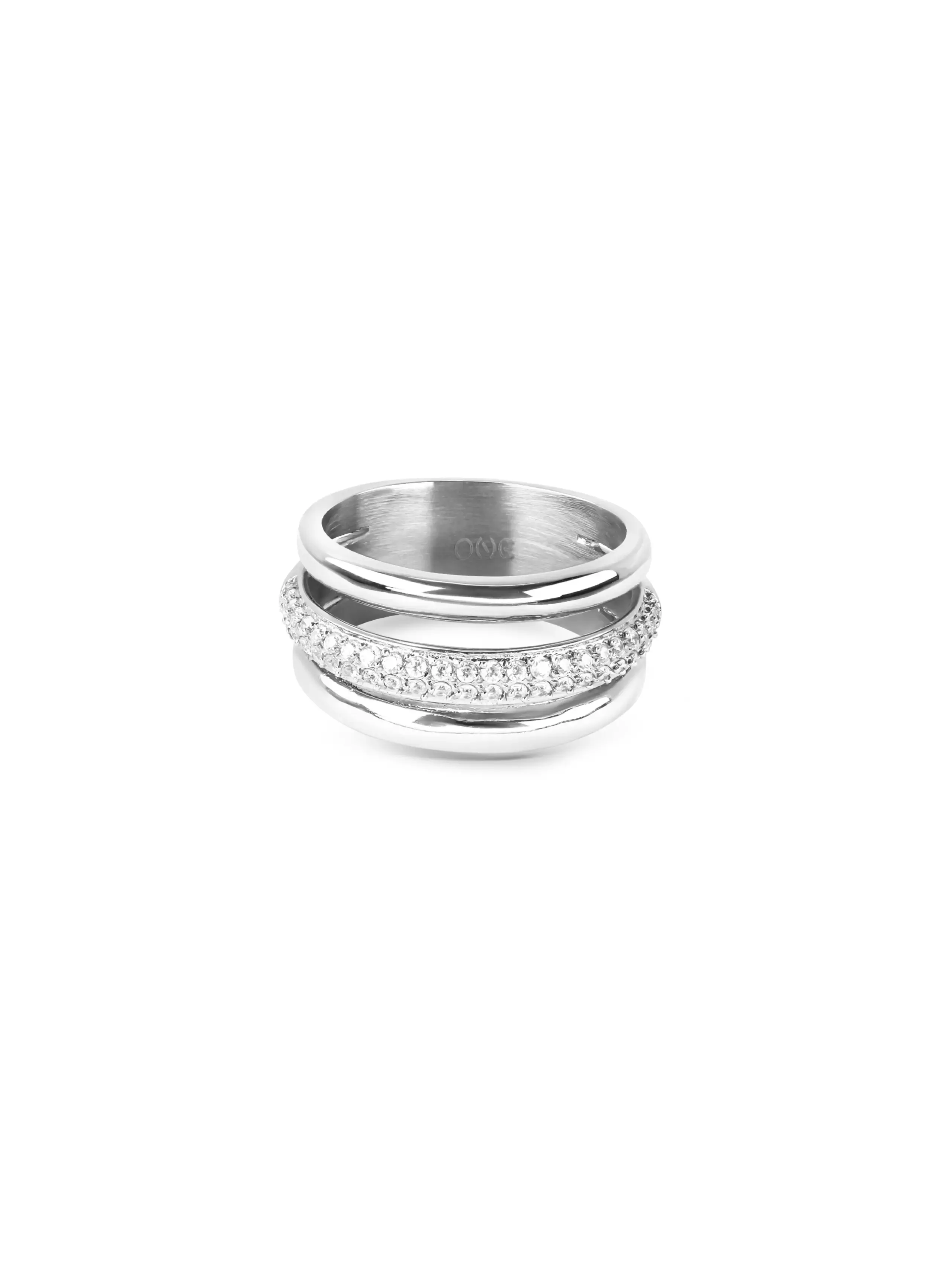 Anel Silver Frost Crystal
