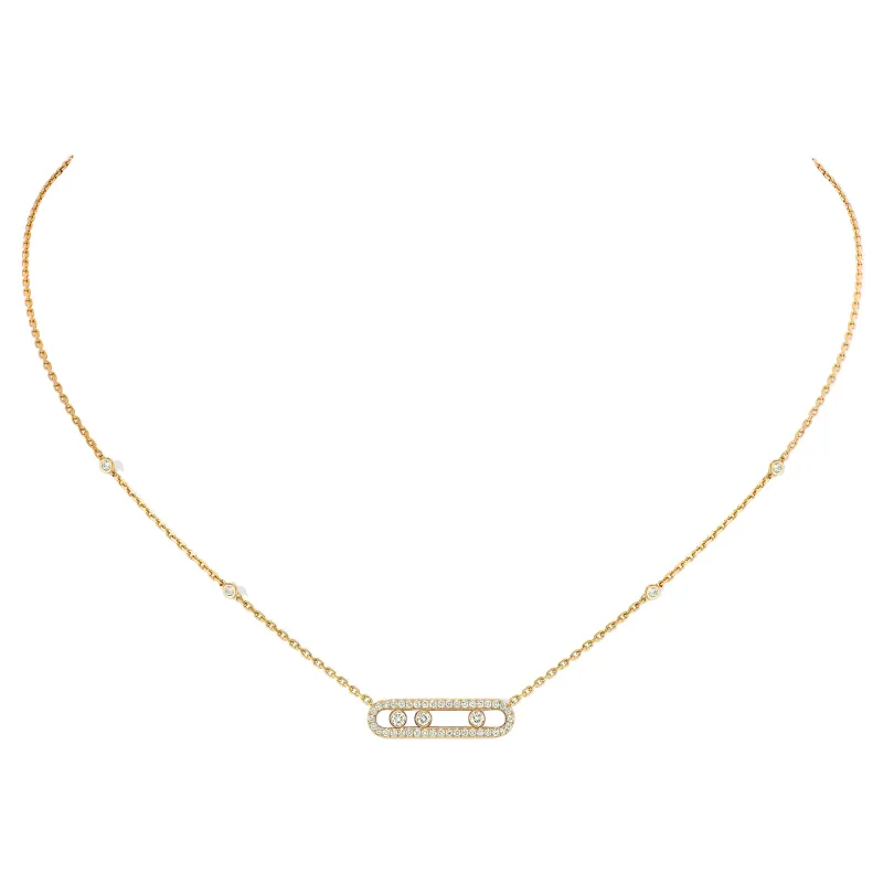 Messika Yellow Gold Diamond Pavé Necklace Baby Move MEK.01.FI.04322.YG