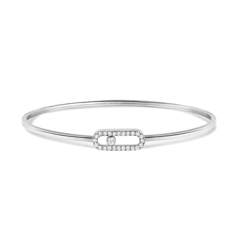 Messika Pulseira Move Uno Pavê Flex com Diamantes Ouro Branco MEK43PU12057WG.MED