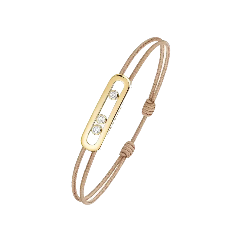 Messika MESSIKA CARE(s) Diamond Beige Cord Bracelet in Yellow Gold PU.14099.YG