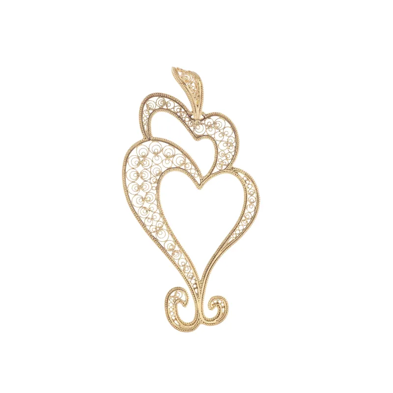 Marcolino Coração Filigrana em Prata PRM034.A