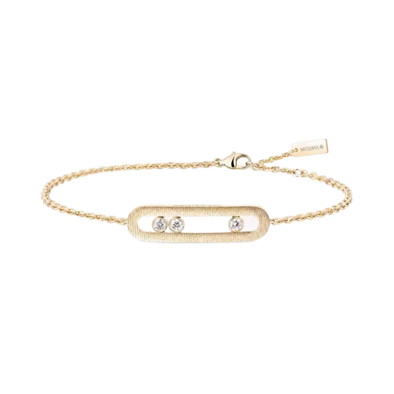 Messika Pulseira Move Classique Ciselé com diamantes em ouro amarelo PU.14586.YG