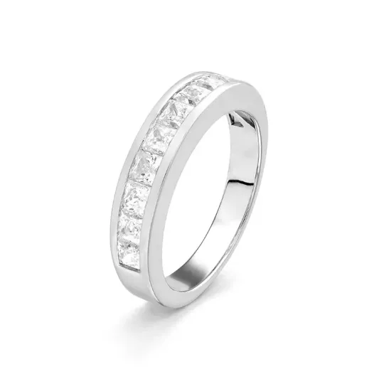 Marcolino Anel Memória Ouro Branco com Diamantes FA5014-14