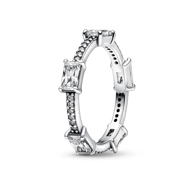 Pandora Rectangular Bars Sparkling Pavé Ring 192397C01-52