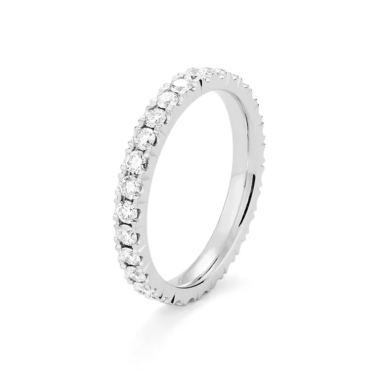 White Gold Wedding Ring with Brilliant Cut Diamonds