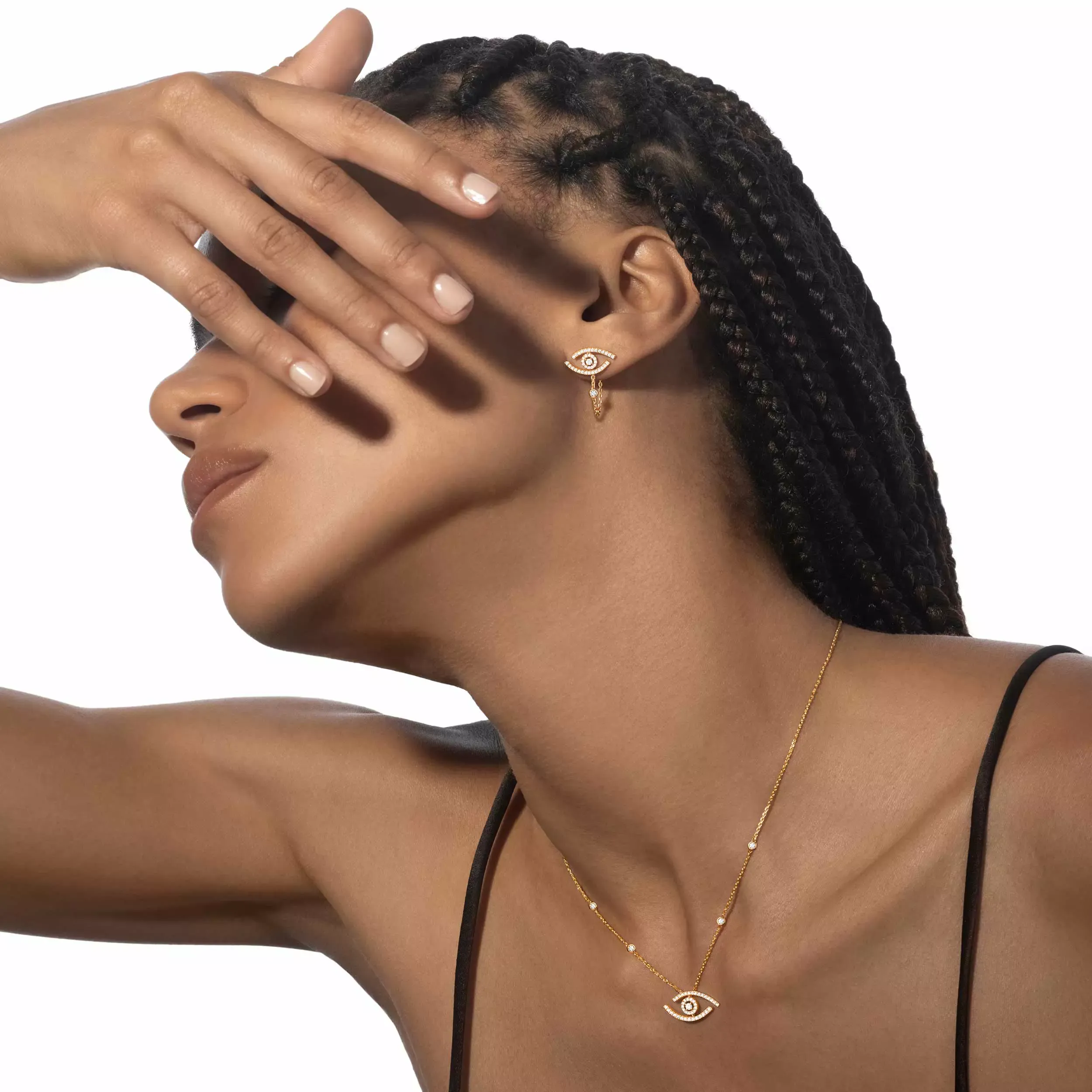 Fio Lucky Eye ouro amarelo com diamantes