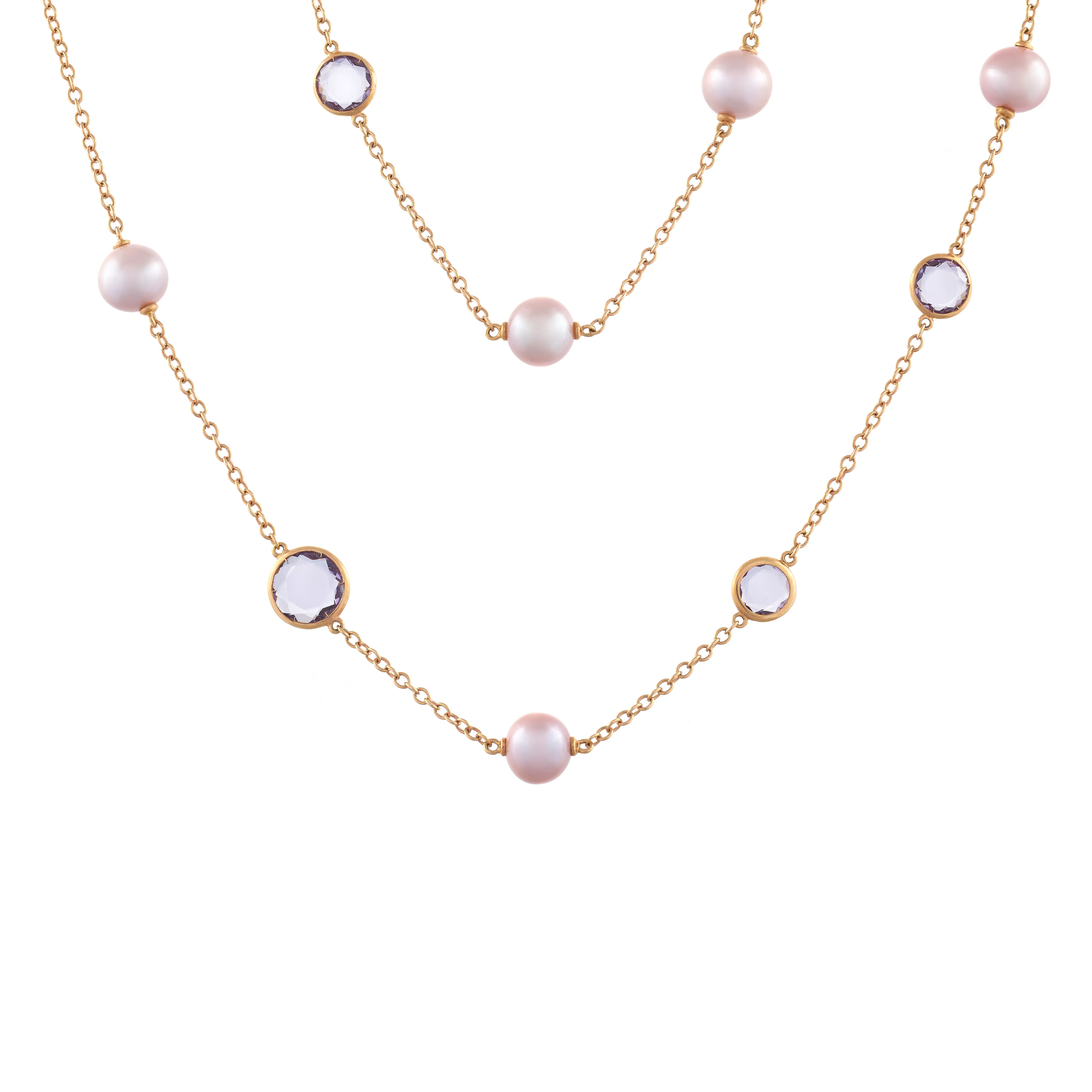 Colar em Ouro Rosa e Pérolas                                