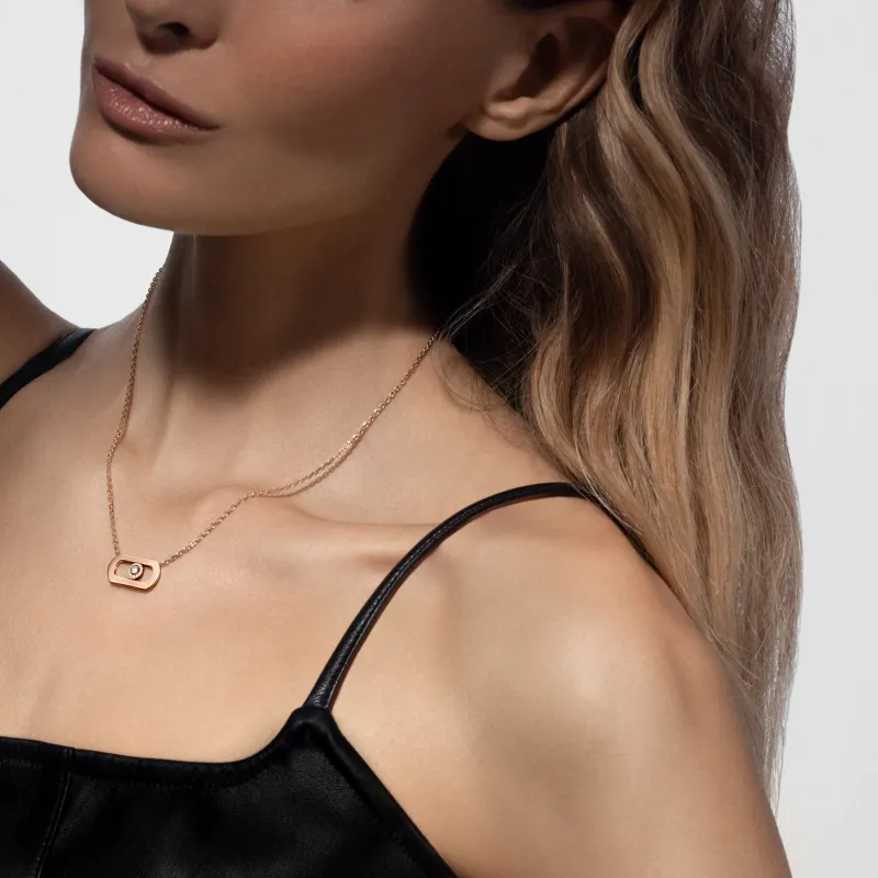 Messika So Move Diamond Necklace in Pink Gold MEK.02.FI.12944.PG