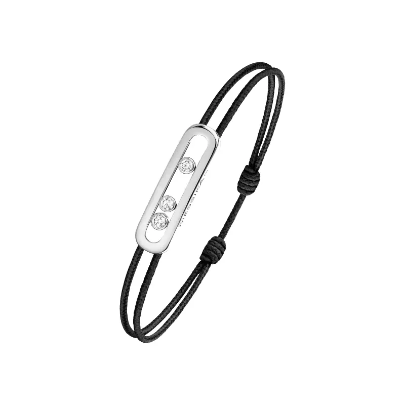 Messika MESSIKA CARE(s) Diamond Black Cord Bracelet in White Gold PU.14140.WG