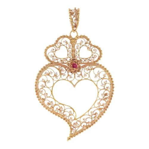 Image Millennial Heart Pink Gold Filigree
