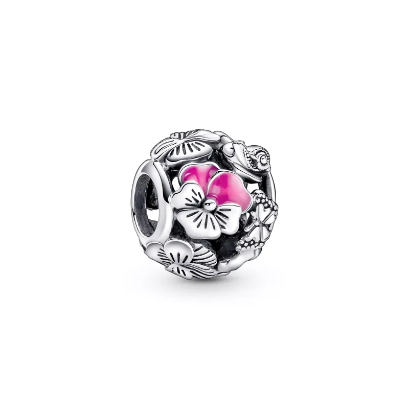 Pandora Sterling Zilveren Pansy Flower Charm 790759C01