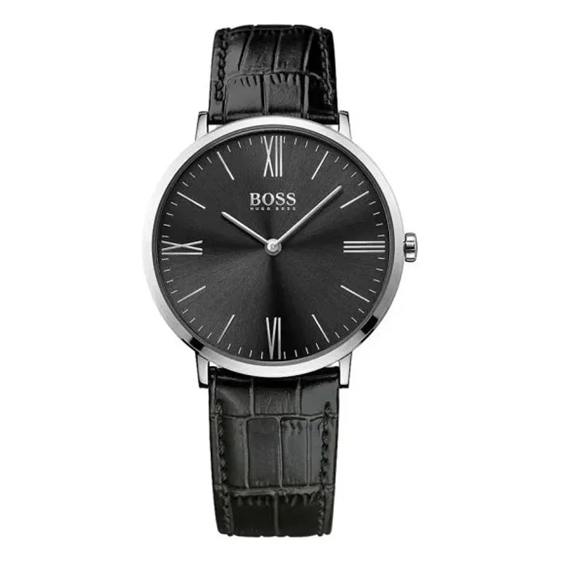 Boss HB Jackson Blk Dial Stl/Blk Leath Strap 1513369
