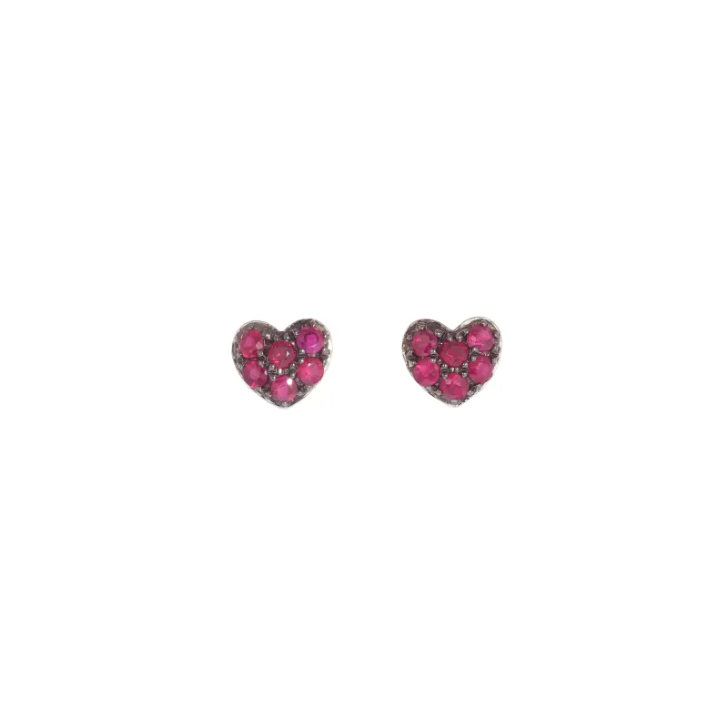 Marcolino Heart earrings with rubies O165RU