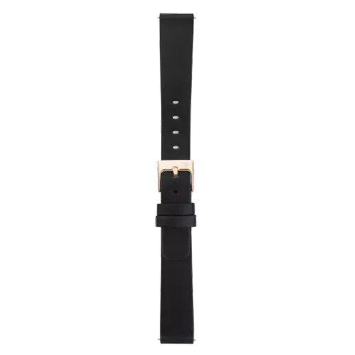 Imagem Pulseira Couro Preta Fivela Dourada 16mm